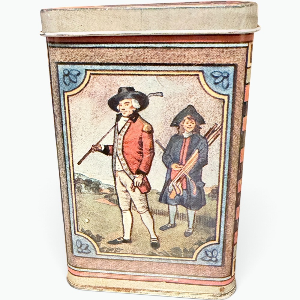 Lithographed British Confectionery Tin 18th Century Golfing Made in Gt Britain
